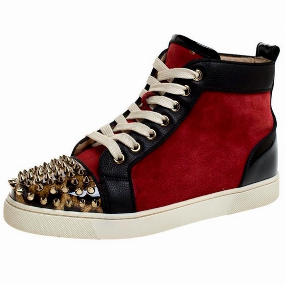 Christian Louboutin Red Cheetah Sneakers - Picture 2 of 7